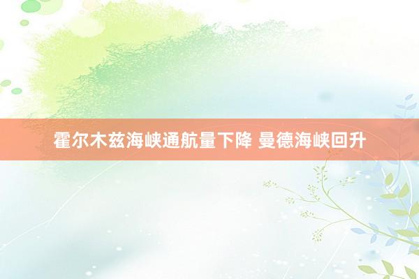 霍尔木兹海峡通航量下降 曼德海峡回升