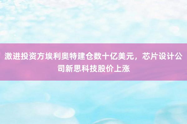 激进投资方埃利奥特建仓数十亿美元，芯片设计公司新思科技股价上涨