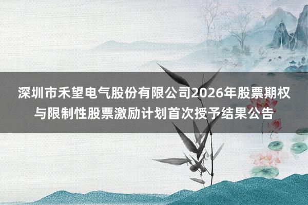深圳市禾望电气股份有限公司2026年股票期权与限制性股票激励计划首次授予结果公告