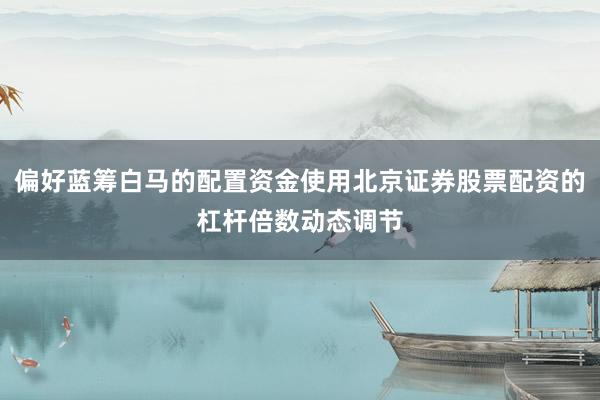 偏好蓝筹白马的配置资金使用北京证券股票配资的杠杆倍数动态调节