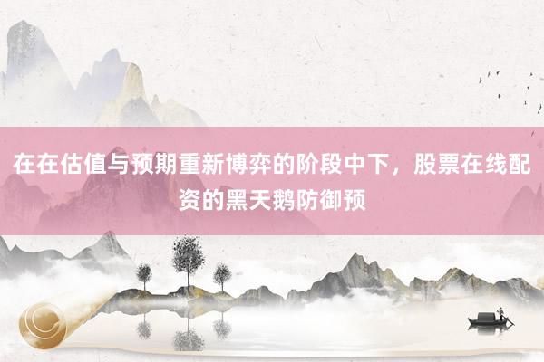 在在估值与预期重新博弈的阶段中下，股票在线配资的黑天鹅防御预