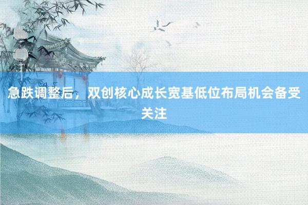 急跌调整后，双创核心成长宽基低位布局机会备受关注