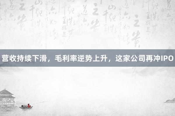 营收持续下滑，毛利率逆势上升，这家公司再冲IPO