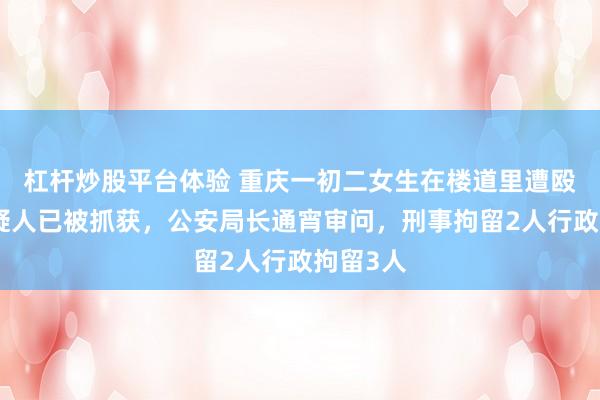 杠杆炒股平台体验 重庆一初二女生在楼道里遭殴打，嫌疑人已被抓获，公安局长通宵审问，刑事拘留2人行政拘留3人